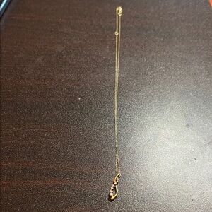Delicate  14K Gold Teardrop Necklace with Diamond Accents